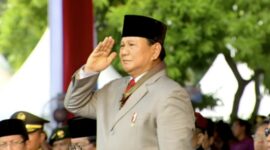 Prabowo Subinto hadir HUT Bhayangkara ke-78 yang digelar di Monas, Jakarta, Senin (1/7/2024), yang dibuka oleh Presiden RI Joko Widodo dan dihadiri masyarakat. (Dok Tim Media Prabowo)